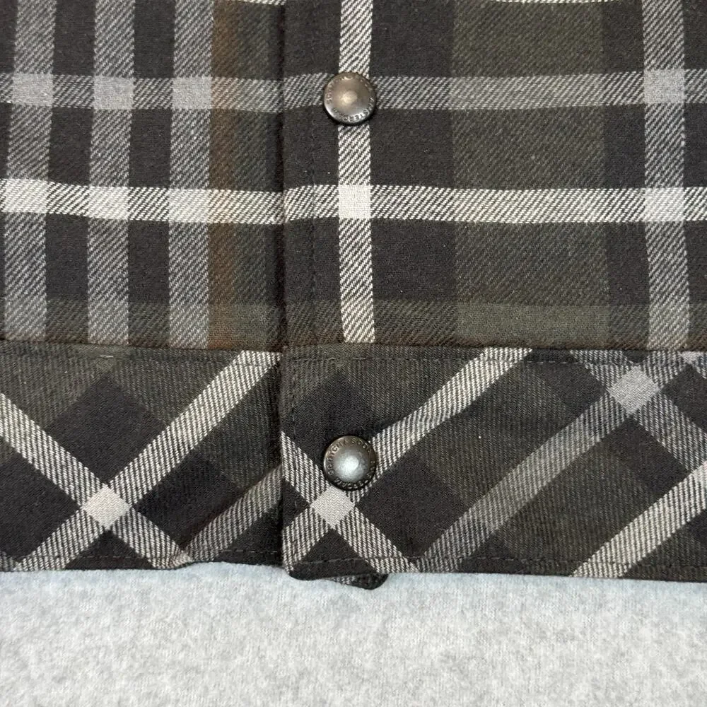 Scotch & Soda Sherpa Lined Plaid Flannel Jacket Gray Men's Small Snaps NWT